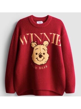 Disney Primark Viral Winnie The Pooh Red Sweater Size M BNWT